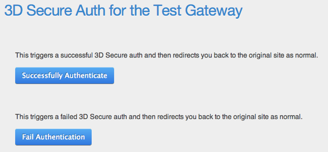 Test gateway 3D secure page